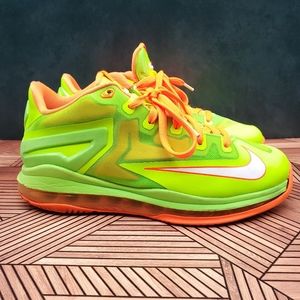 Nike Lebron James XI Max Low Green Orange Shoes 6.5Y Womans 8 644534-300